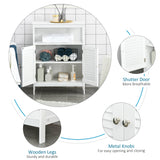 Freestanding Wooden Bathroom Cabinet - Spacious Storage Organizer with Double Shutter Doors, Cupboard Design - Elegant Home Furniture for Bathroom Essentials and Linens