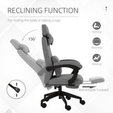 Ergonomic High Back Recliner Office Chair - Adjustable Height, Swivel Wheels, with Footrest and Lumbar Support in Dark Grey - Ideal for Comfortable Working and Relaxation
