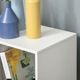 3-Tier 9-Cube Storage Organizer - Particle Board Cabinet with Bookcase Shelves for Home Office - Space-Saving Solution in White