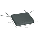 42x42 cm Grey Chair Cushions, Set of 6 - Comfortable and Durable Seat Pads - Ideal for Dining and Office Chairs