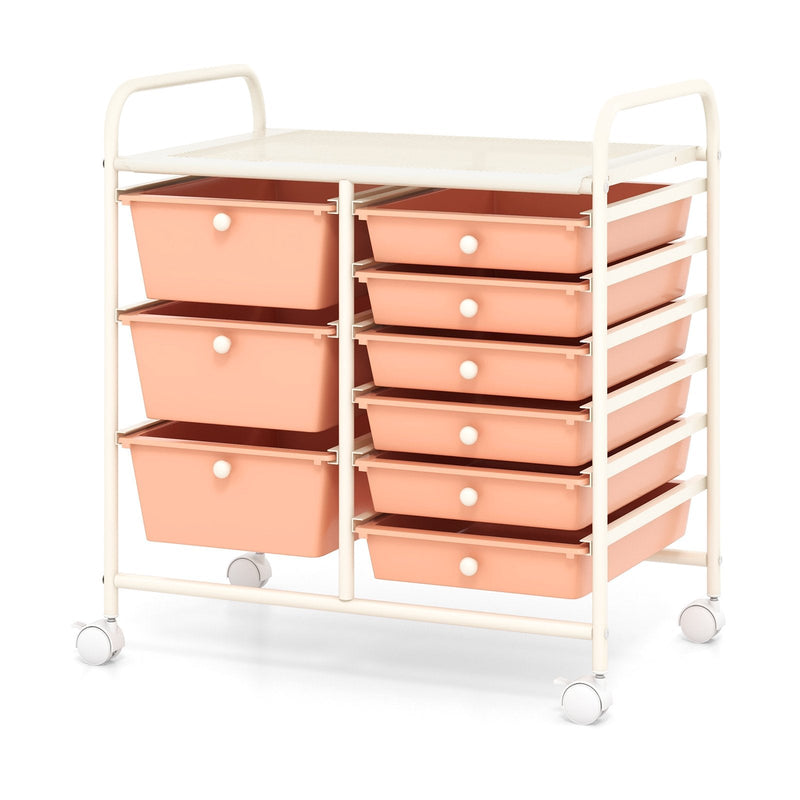 9-Drawer Rolling Storage Cart Tools Scrapbook Paper Organizer-