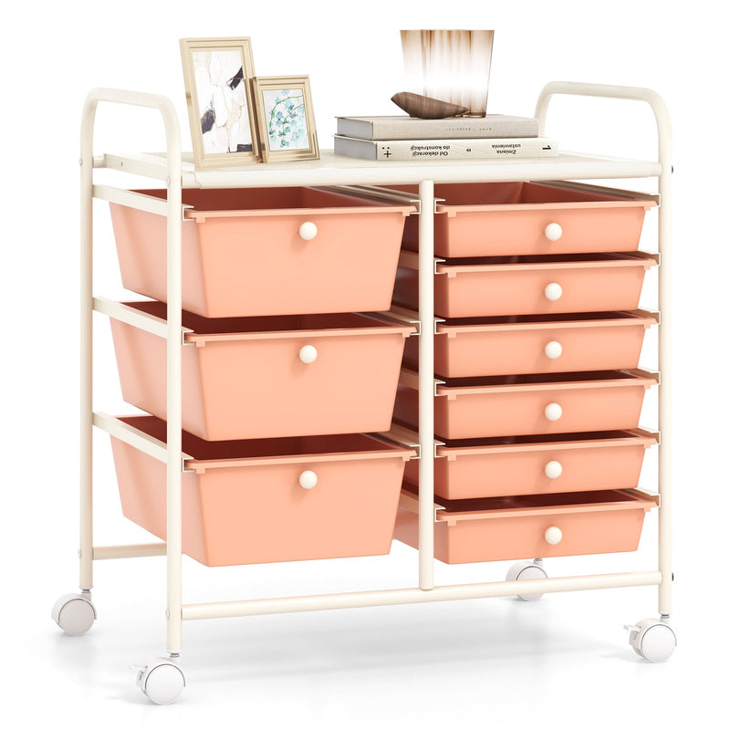9-Drawer Rolling Storage Cart Tools Scrapbook Paper Organizer-