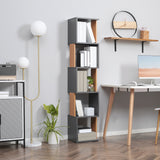 5-Tier Modern Bookcase - Freestanding Storage Shelving Unit, Dark Grey Finish - Ideal for Living Room, Home Office or Study Organization