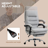 Ergonomic Recliner Office Chair with Heat & Massage Functions - Microfiber Swivel Chair with Armrest, Adjustable Footrest & Enhanced Double-Tier Cushioning - Ideal for Stress Relief & Relaxation at Work