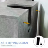 Under Sink Bathroom Cabinet - Vanity Unit with Pedestal Design and Adjustable Storage Shelves - Space-Saving Organizer for Bathroom Essentials in White and Grey