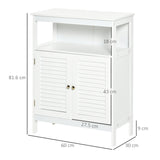 Freestanding Wooden Bathroom Cabinet - Spacious Storage Organizer with Double Shutter Doors, Cupboard Design - Elegant Home Furniture for Bathroom Essentials and Linens