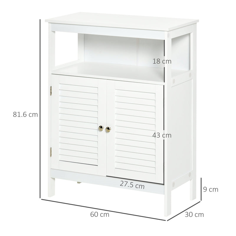 Freestanding Wooden Bathroom Cabinet - Spacious Storage Organizer with Double Shutter Doors, Cupboard Design - Elegant Home Furniture for Bathroom Essentials and Linens