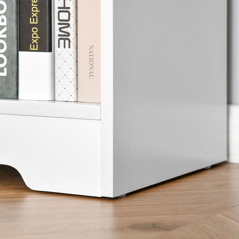 Simple Modern 4-Compartment Bookcase - 2-Tier, Adjustable Cube Shelves Storage Display Unit - Ideal for Home Office and Living Room Organization