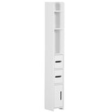 Freestanding Tall Bathroom Storage Cabinet - Modern Organizer with Open Shelves & 3 Cupboards - Ideal for Bedroom, Hallway & Bathroom Clutter Control