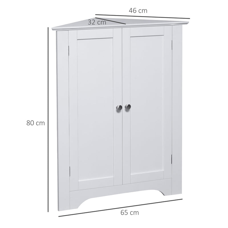 Triangle Corner Bathroom Cabinet - Adjustable Shelf & Recessed Door Storage Unit - Space-Saving Solution for Small Bathrooms