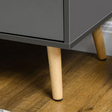 Modern Double-Door Sideboard with 3 Drawers - Adjustable Shelving, Dark Grey Kitchen Cupboard - Ideal for Living and Dining Room Storage Solutions