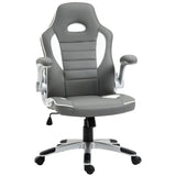 Racing Gaming Chair - High-Back PU Leather Swivel Office Seat with Adjustable Height, Tilt, and Flip-Up Arms - Ideal for Gamers and Home Office Comfort
