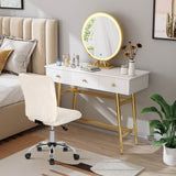 Adjustable Armless Office Chair with Faux Fur - Swivel Design, Chrome Base in Grey - Ideal for Comfortable Workspaces