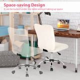 Adjustable Armless Office Chair with Faux Fur - Swivel Design, Chrome Base in Grey - Ideal for Comfortable Workspaces