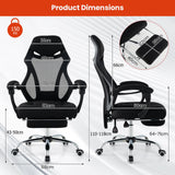 Adjustable Ergonomic Mesh Office Chair with Footrest-