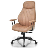 Ergonomic Suede Office Chair - Adjustable and Reclining Backrest in Brown - Ideal for Comfortable, Long-lasting Workspace Seating Solutions