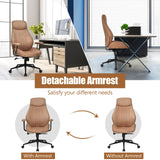 Ergonomic Suede Office Chair - Adjustable and Reclining Backrest in Brown - Ideal for Comfortable, Long-lasting Workspace Seating Solutions