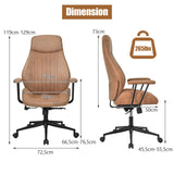 Ergonomic Suede Office Chair - Adjustable and Reclining Backrest in Brown - Ideal for Comfortable, Long-lasting Workspace Seating Solutions