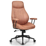 Ergonomic Suede Office Chair - Adjustable and Reclining Backrest in Brown - Ideal for Comfortable, Long-lasting Workspace Seating Solutions