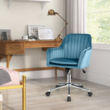 Adjustable Velvet Leisure Chair with 4 Universal Wheels for Daily-