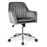Adjustable Velvet Leisure Chair with 4 Universal Wheels for Daily-