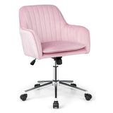 Adjustable Velvet Leisure Chair with 4 Universal Wheels for Daily-
