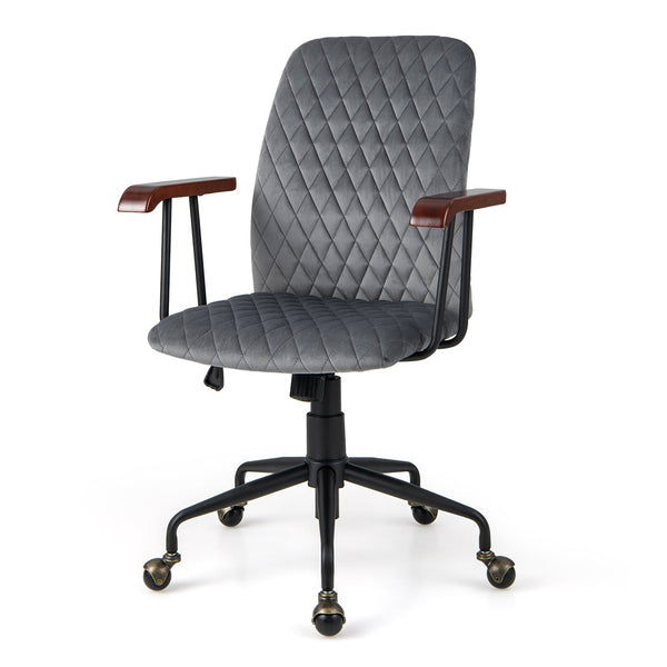 Velvet-Adorned Rocking Chair - Adjustable, Leisure Seat with Padding in Elegant Grey - Ideal for Relaxation and Comfort Seekers