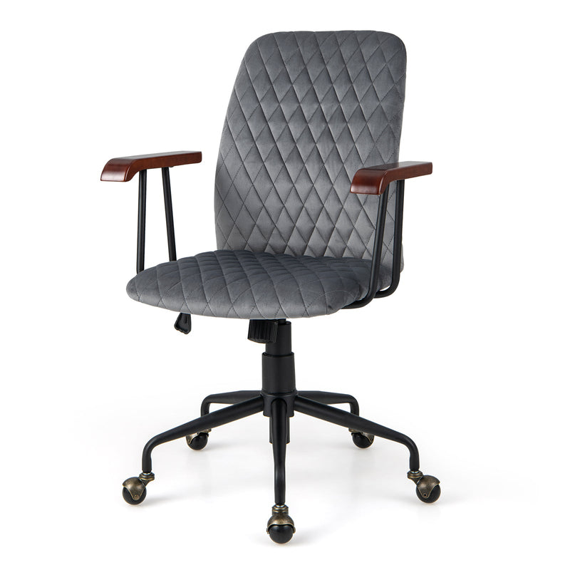 Velvet-Adorned Rocking Chair - Adjustable, Leisure Seat with Padding in Elegant Grey - Ideal for Relaxation and Comfort Seekers