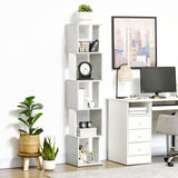 5-Tier Modern Bookshelf - Freestanding Light Grey Bookcase for Storage and Display - Ideal for Home Office, Living Room, or Study Organization