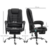 Vinsetto Heated 6 Points Vibration Massage Executive Office Chair Adjustable Swivel Ergonomic High Back Desk Chair Recliner with Footrest Black