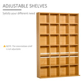 Media Storage Organizer - 480 CD / 312 DVD Capacity Wooden Rack with 4 Adjustable Shelves - Ideal for Bookcase and Display Unit
