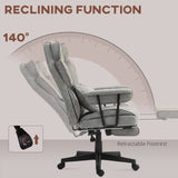 HOMCOM Office Chair with 6 Point Massage and Heat, Ergonomic Desk Chair with Foot Rest, Lumbar Support, Reclining Function and Wide Seat, Height-Adjustable High Back Swivel Rolling for Home, Grey