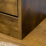 Slim 2-Drawer Shoe Cabinet with Adjustable Shelves - Rustic Brown Entryway Cupboard with Open Space and Flip Doors - Space-Saving Organizer for Shoes and Accessories