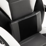 Ergonomic Gaming Chair with Footrest and Lumbar Support - Thick Padding, Headrest, 5 Smooth-Rolling Wheels, Reclining Backrest - Adjustable Height for Comfortable Gaming & Home Office Use, Grey