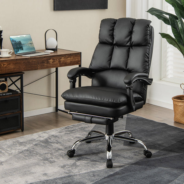 Ergonomic Adjustable Chair - High Back Rolling Computer Chair with Retractable Footrest - Ideal for Extended Desk Work or Gaming Sessions