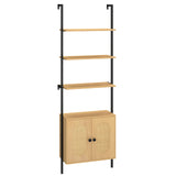 Bookcase with Rattan Cabinet and Adjustable Shelf-