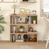 3-tier Bookshelf Irregular Open Back Bookcase with 3 Cubes-