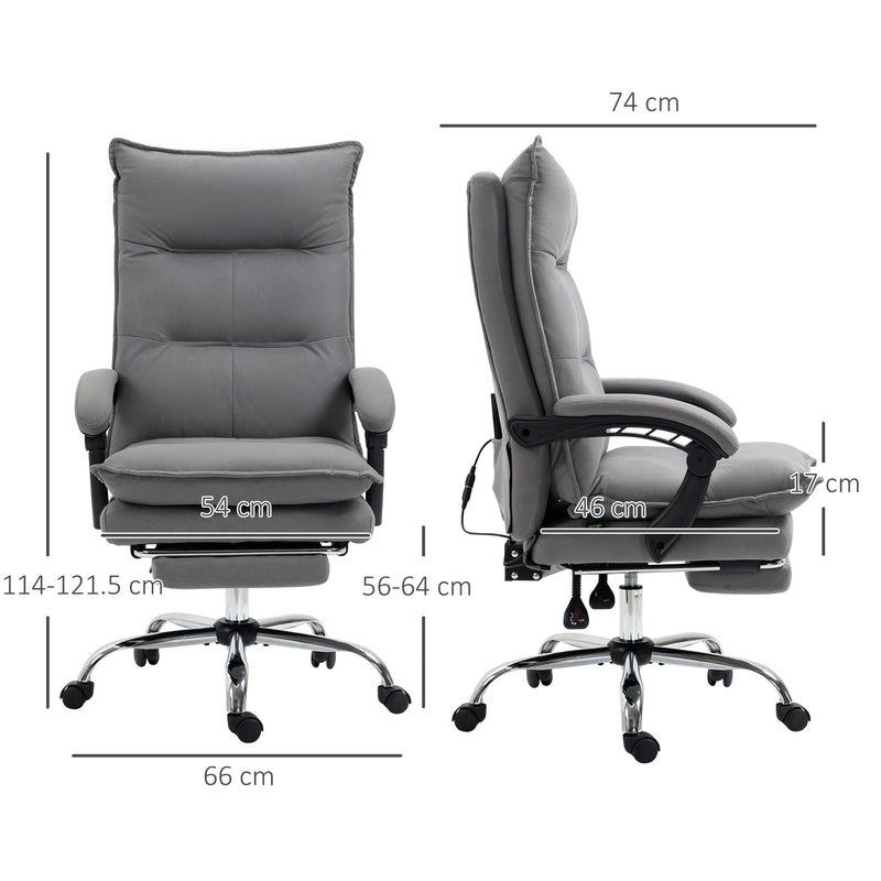 Ergonomic Heated Recliner - Vibrating Massage Office Chair with Plush Microfiber, Extendable Footrest, and Padded Armrests - Stress Relief Seating Solution for Professionals