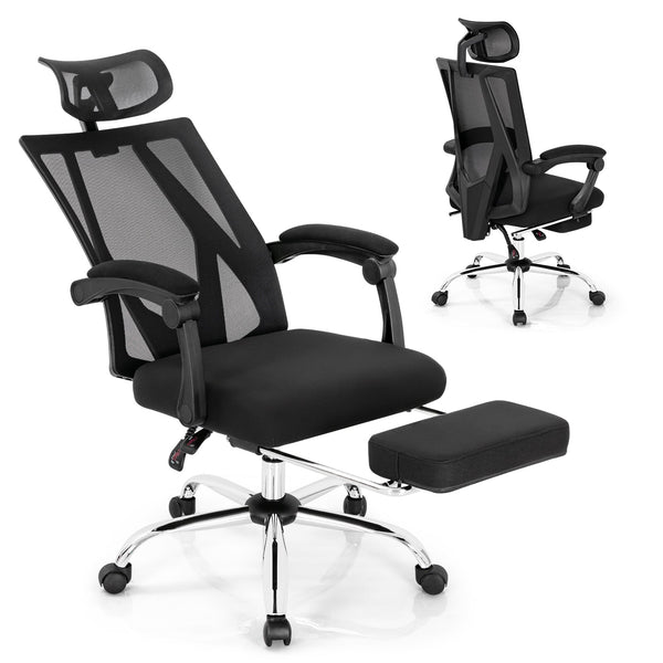 Ergonomic Office Chair - Recliner Mesh Design with Retractable Footrest - Perfect for Corporate Environment and Comfort Oriented Home Offices