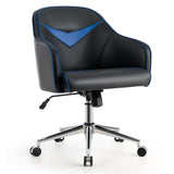 Blue Upholstered Gaming Chair with Adjustable Feature - Comfortable Gaming and Accent Chair with Height Adjustability - Perfect for Gamers in Need of Flexible Seating Options