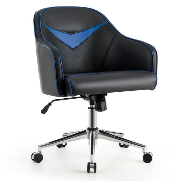 Blue Upholstered Gaming Chair with Adjustable Feature - Comfortable Gaming and Accent Chair with Height Adjustability - Perfect for Gamers in Need of Flexible Seating Options