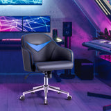 Blue Upholstered Gaming Chair with Adjustable Feature - Comfortable Gaming and Accent Chair with Height Adjustability - Perfect for Gamers in Need of Flexible Seating Options
