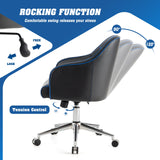 Blue Upholstered Gaming Chair with Adjustable Feature - Comfortable Gaming and Accent Chair with Height Adjustability - Perfect for Gamers in Need of Flexible Seating Options