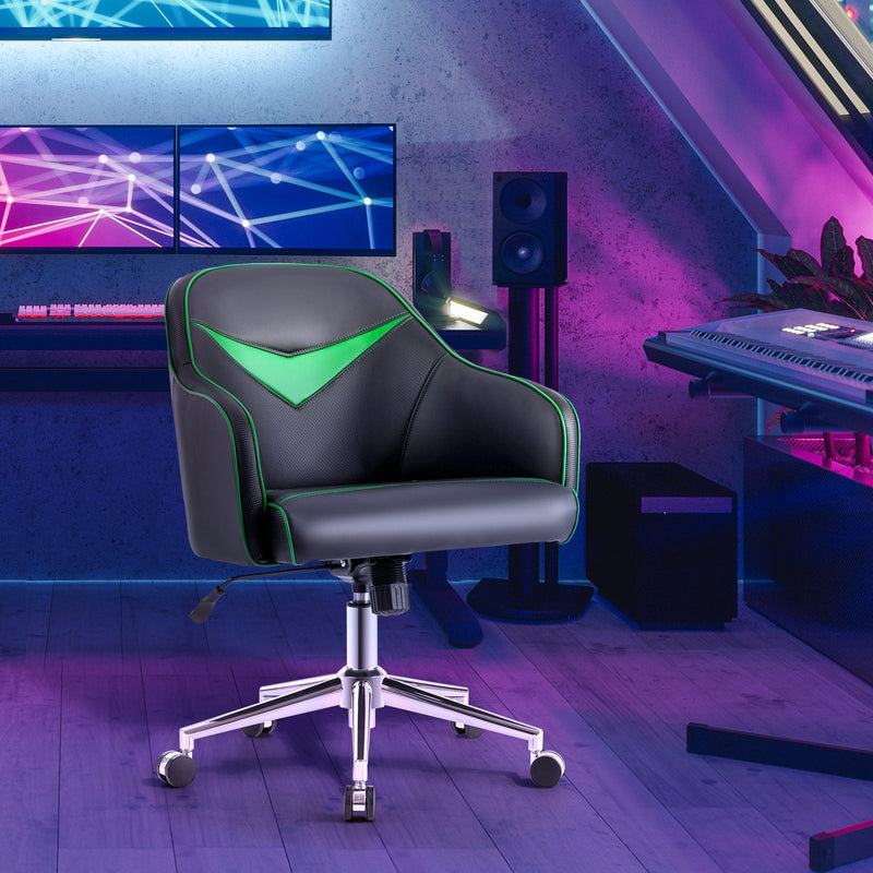 Blue Upholstered Gaming Chair with Adjustable Feature - Comfortable Gaming and Accent Chair with Height Adjustability - Perfect for Gamers in Need of Flexible Seating Options