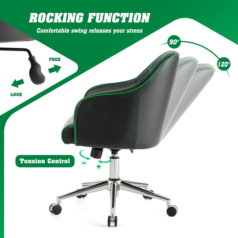 Blue Upholstered Gaming Chair with Adjustable Feature - Comfortable Gaming and Accent Chair with Height Adjustability - Perfect for Gamers in Need of Flexible Seating Options