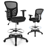 Mesh Drafting Chair with Adjustable Footrest-