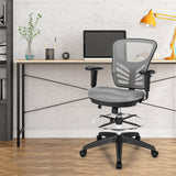 Mesh Drafting Chair with Adjustable Footrest-
