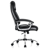Executive Chair in PVC Leather - High-Back Design with Padded Armrests, Black - Perfect for Office Professionals Seeking Comfort and Style