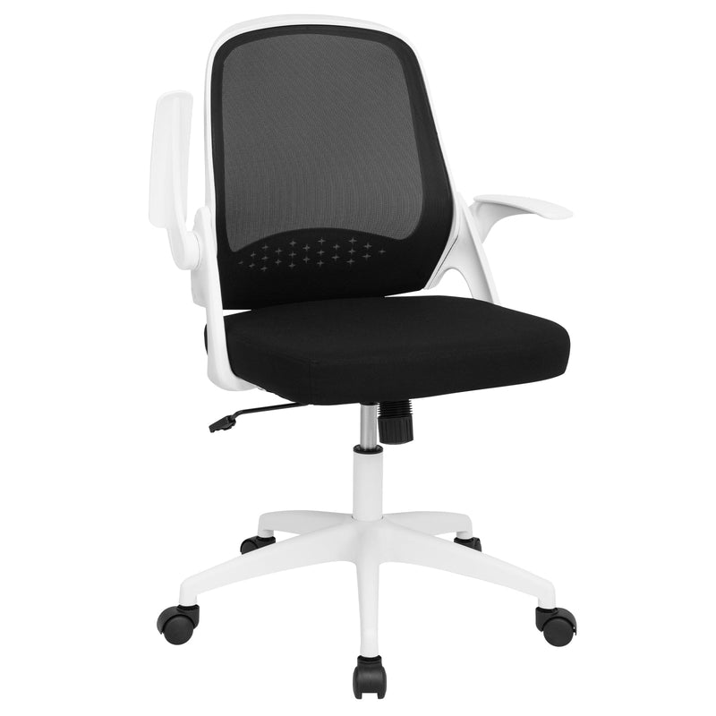 Swivel Rolling Mesh Office Chair - Adjustable Height, Ergonomic Mid-Back, Black - Ideal for Office Workers Seeking Comfort and Mobility