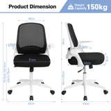 Swivel Rolling Mesh Office Chair - Adjustable Height, Ergonomic Mid-Back, Black - Ideal for Office Workers Seeking Comfort and Mobility